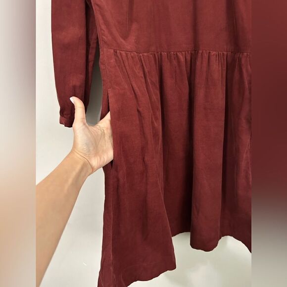 Madewell Corduroy Relaxed Mini Dress in rusted burgundy - Picture 8 of 12